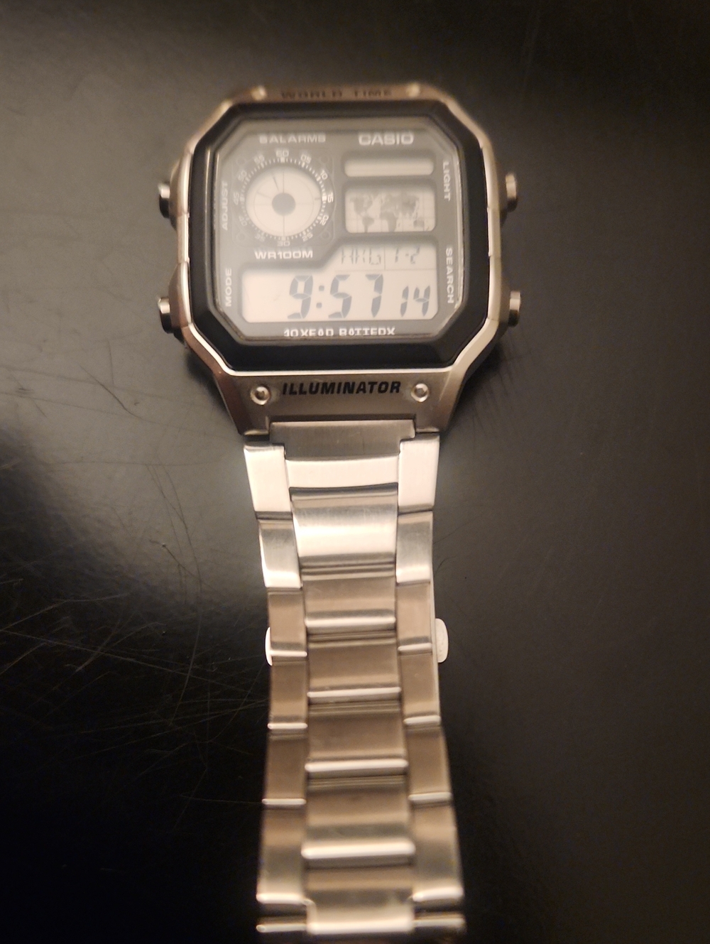 Casio Illuminator Digital Watch - Silver Stainless Steel